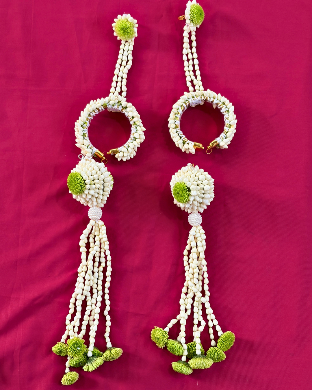 Green Shevanti Fresh Flower Jewellery Set