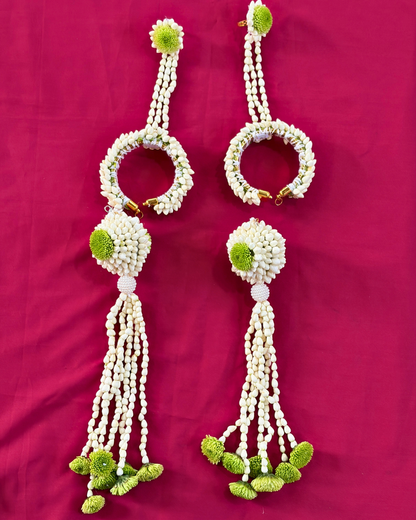 Green Shevanti Fresh Flower Jewellery Set