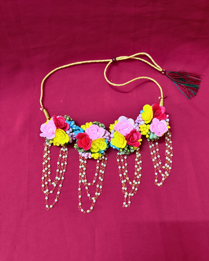 Groom Name Multi Colour Floral Jewellery Set