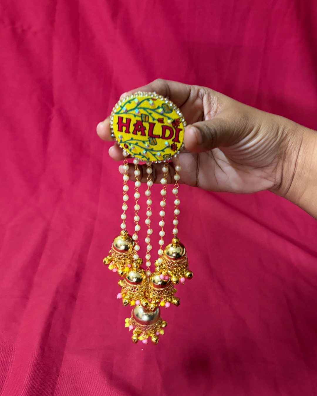 Haldi Text Yellow Hair Pin