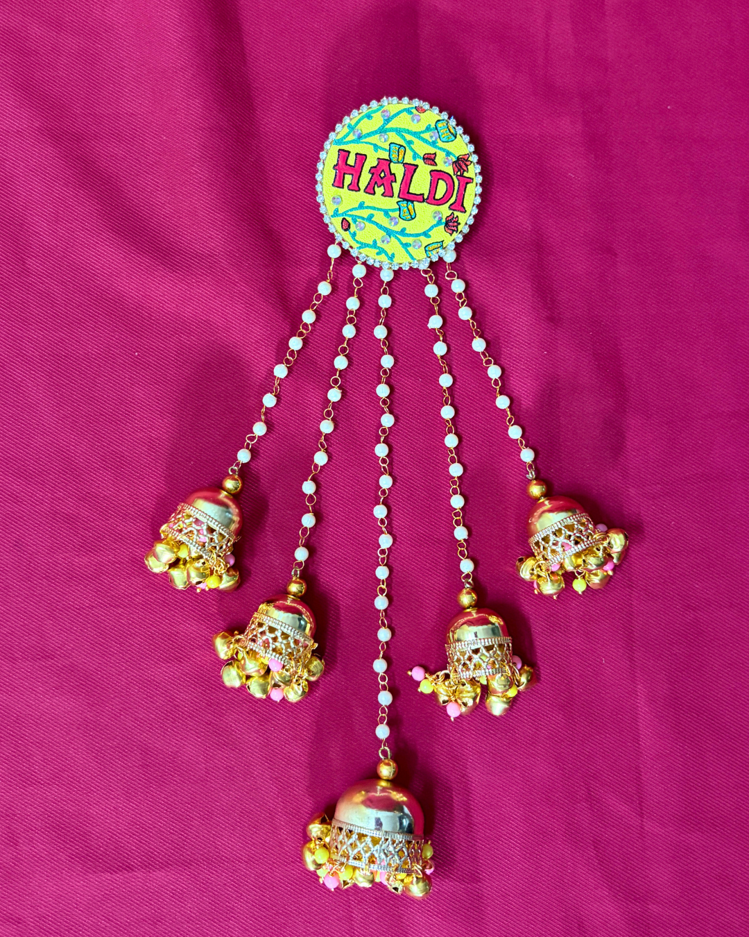 Haldi Text Yellow Hair Pin