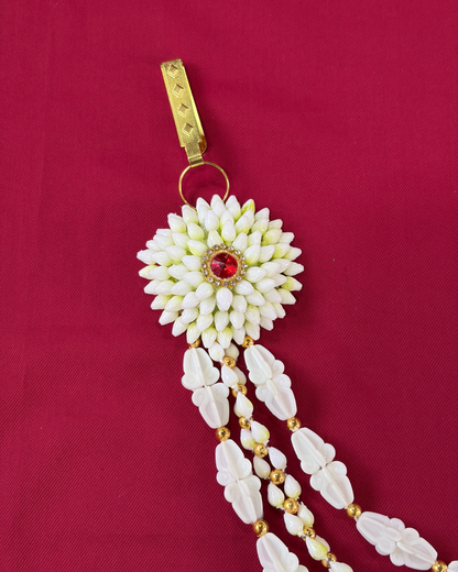 Artificial  Mogra and Red Kundan Baby Shower Jewellery