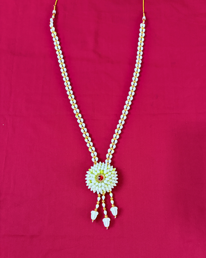 Artificial  Mogra and Red Kundan Baby Shower Jewellery