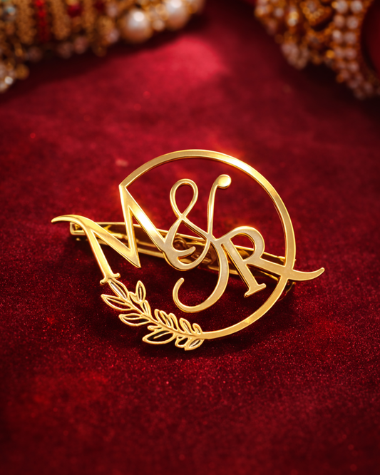 Personalized Round Circle Name Brooch