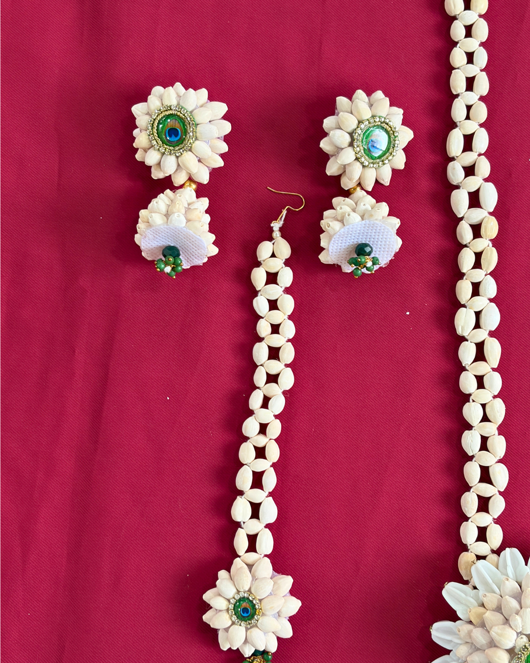 Peacock Feather Baby Shower Jewellery Set