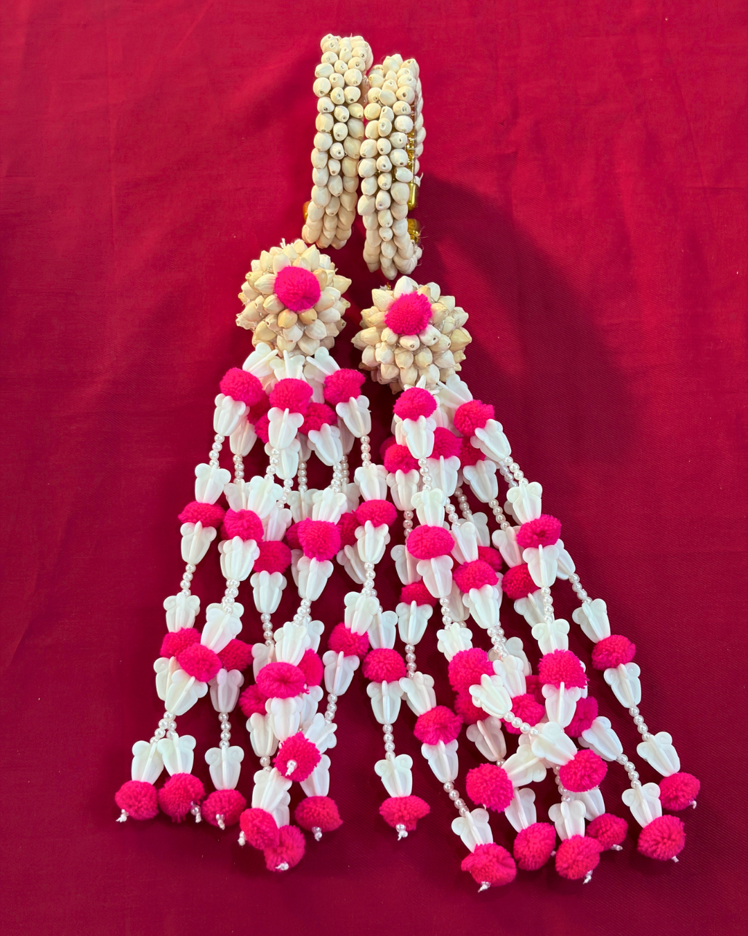 Pink Pom Pom Mogra Baby Shower Jewellery Set