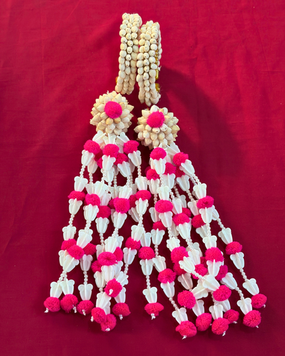 Pink Pom Pom Mogra Baby Shower Jewellery Set