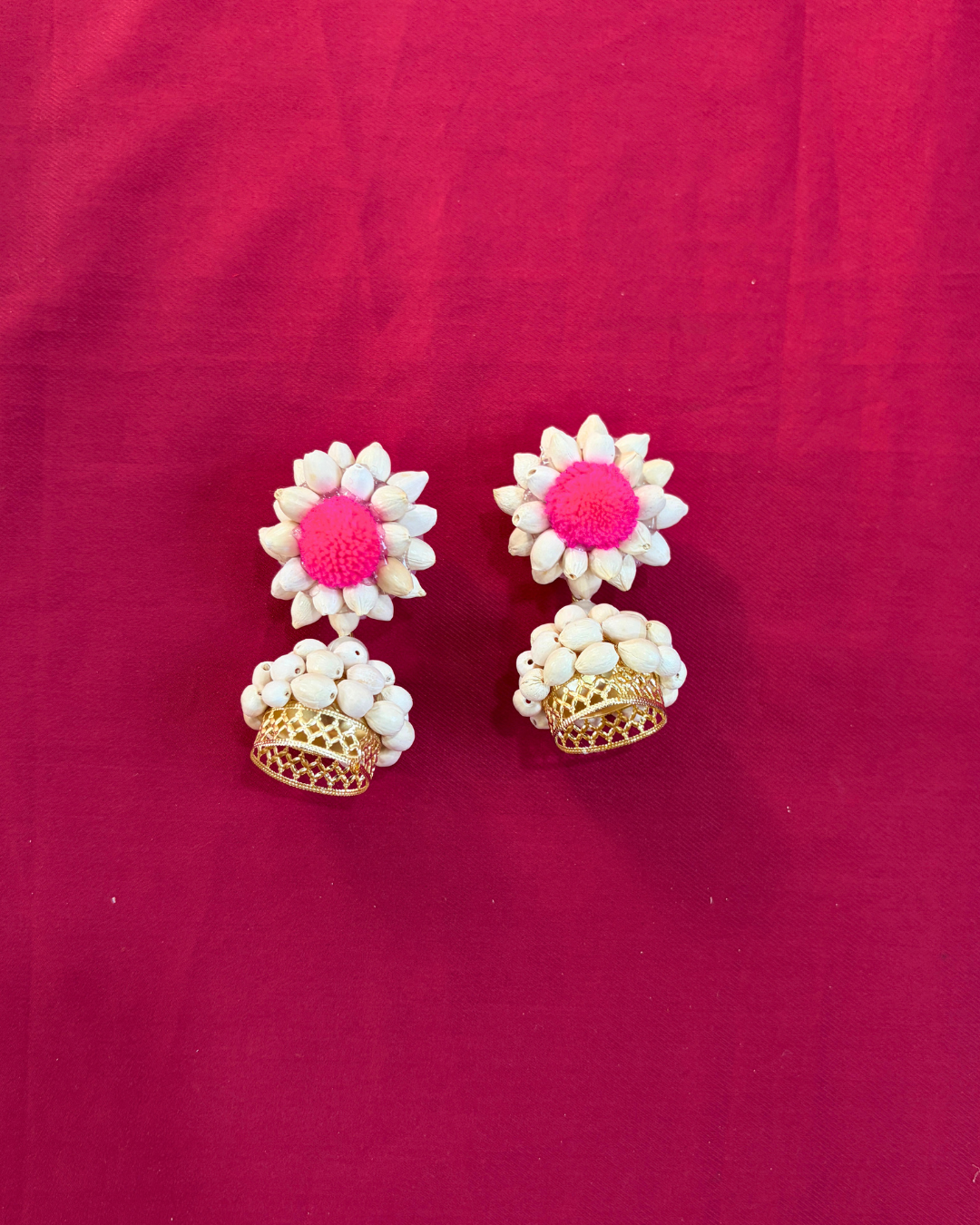 Pink Pom Pom Mogra Baby Shower Jewellery Set