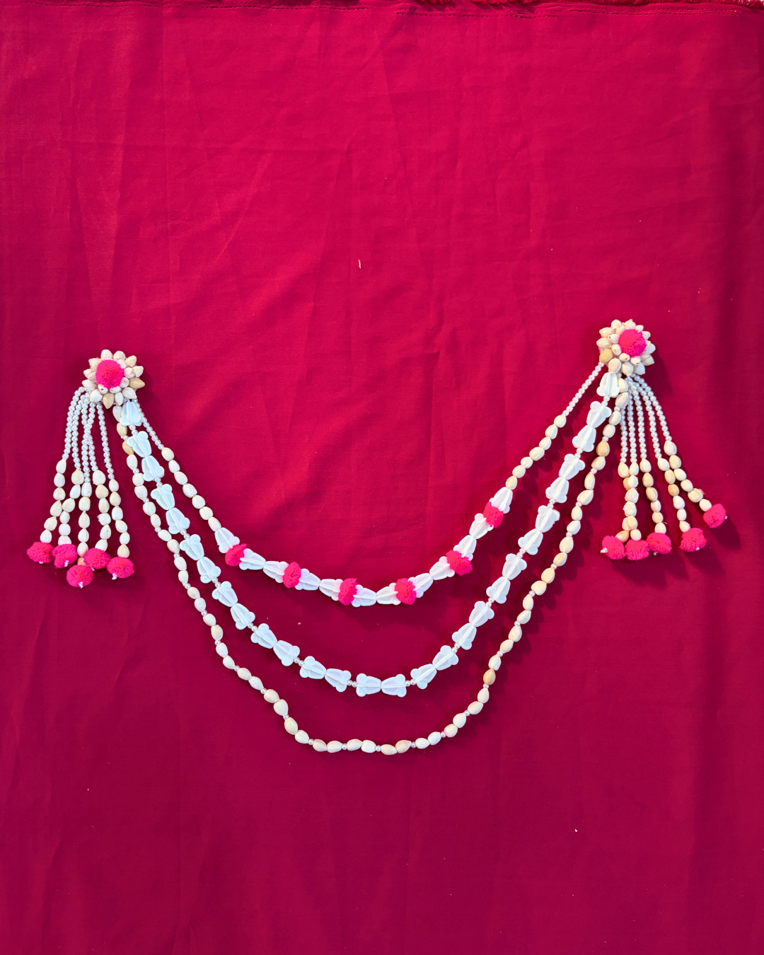 Pink Pom Pom Mogra Baby Shower Jewellery Set