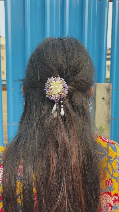 Lavender Pearl Posy Hair Clip (3 Piece)